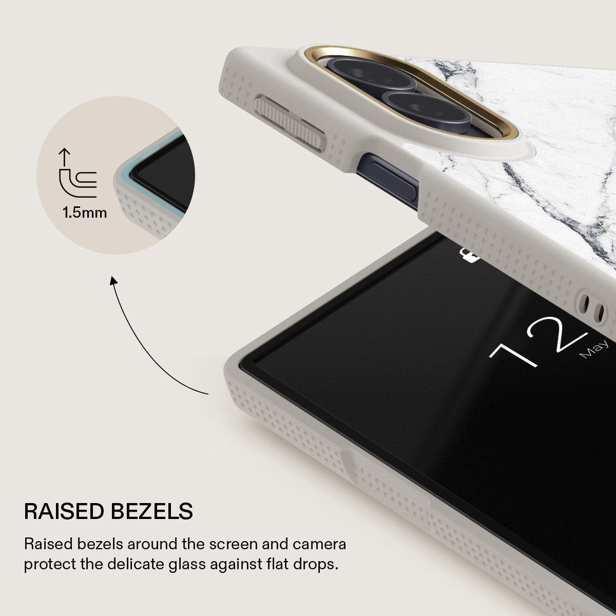 Satin White - Marble Samsung Galaxy Z Fold 8 Case