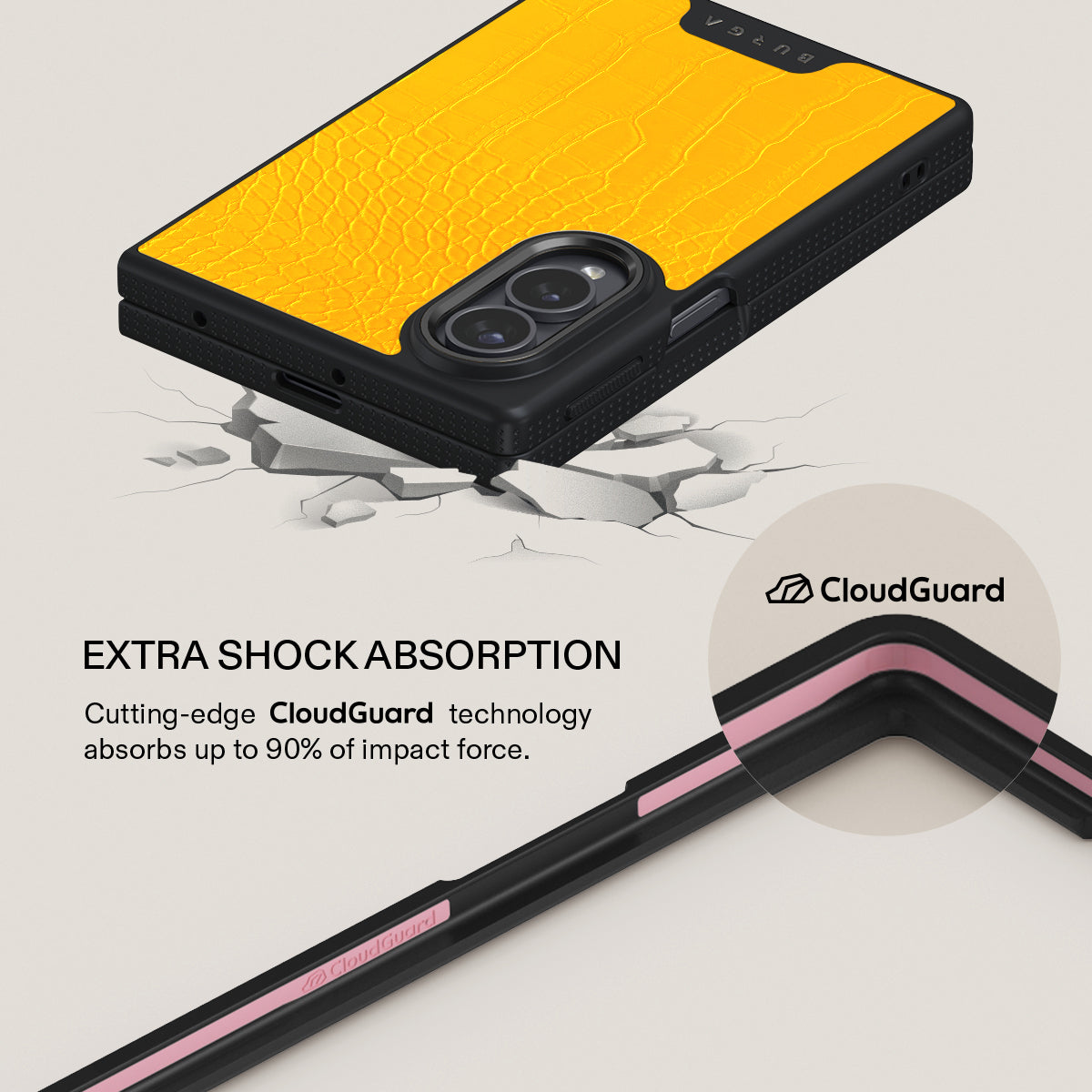 Canary Yellow - Snake Skin Samsung Galaxy Z Fold 8 Case