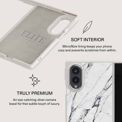 Satin White - Marble Samsung Galaxy Z Fold 8 Case