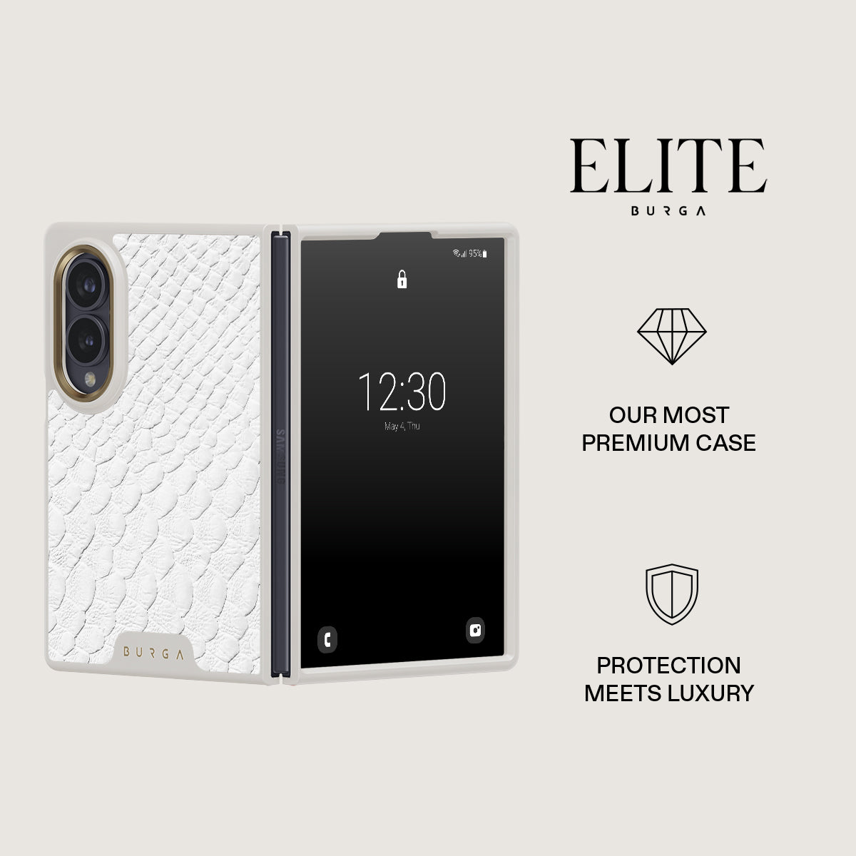 Glacial Desert - White Snakeskin Samsung Galaxy Z Fold 8 Case