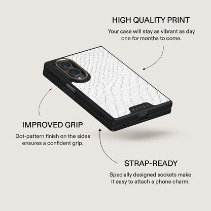 Glacial Desert - White Snakeskin Samsung Galaxy Z Fold 8 Case